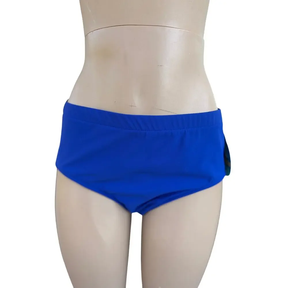 Swim Solutions Tummy Control Women's High Waist Swim Brief Bottom Sz 16 Blue - Picture 4 of 7